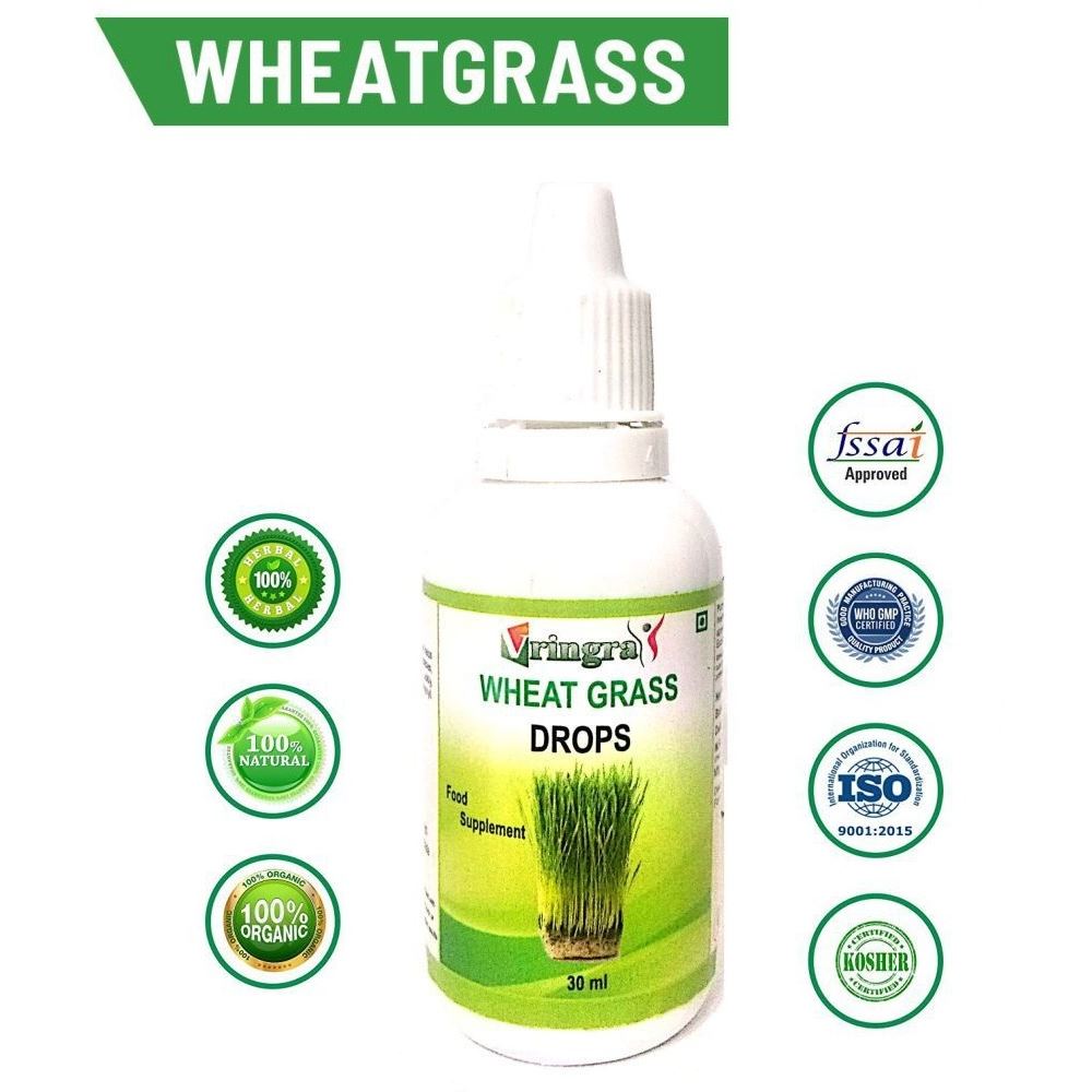 Vringra Wheatgrass Drops - Wheatgrass Extract - Wheatgrass Liquid - Immune Booster (30ml)