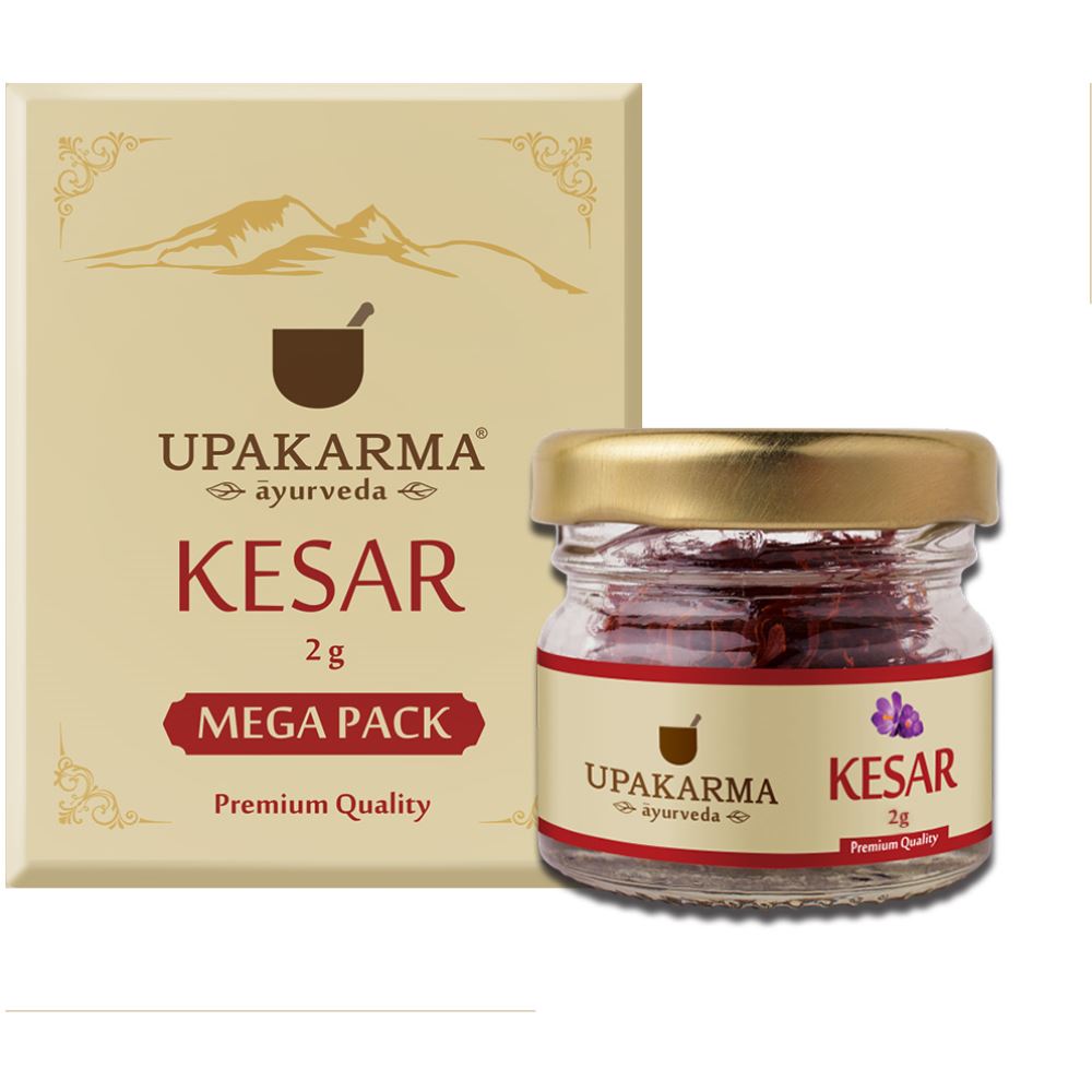 Upakarma Ayurveda Natural, Pure and Finest A++ Grade Kashmiri Kesar / Saffron Threads Mega Pack (2g)