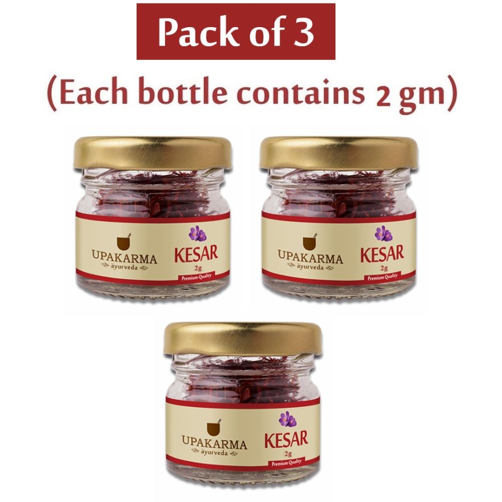 Upakarma Ayurveda Natural, Pure and Finest A++ Grade Kashmiri Kesar / Saffron Threads Mega Pack (2g, Pack of 3) Upakarma Ayurveda Natural, Pure and Finest A++ Grade Kashmiri Kesar / Saffron Threads Mega Pack (2g, Pack of 3)