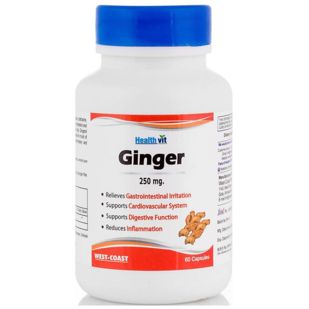Healthvit Ginger Powder 250 Mg Capsules (60caps)