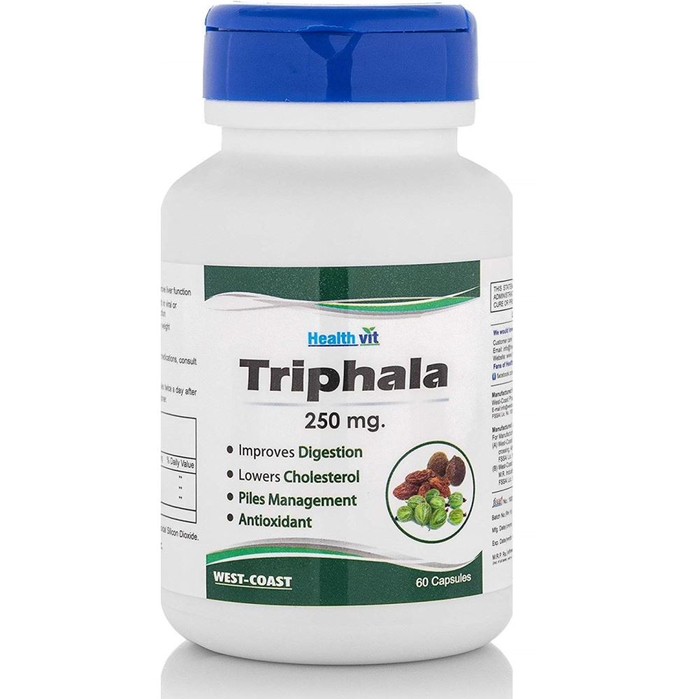 Healthvit Triphala Powder 250 Mg Capsules (60caps, Pack of 2)