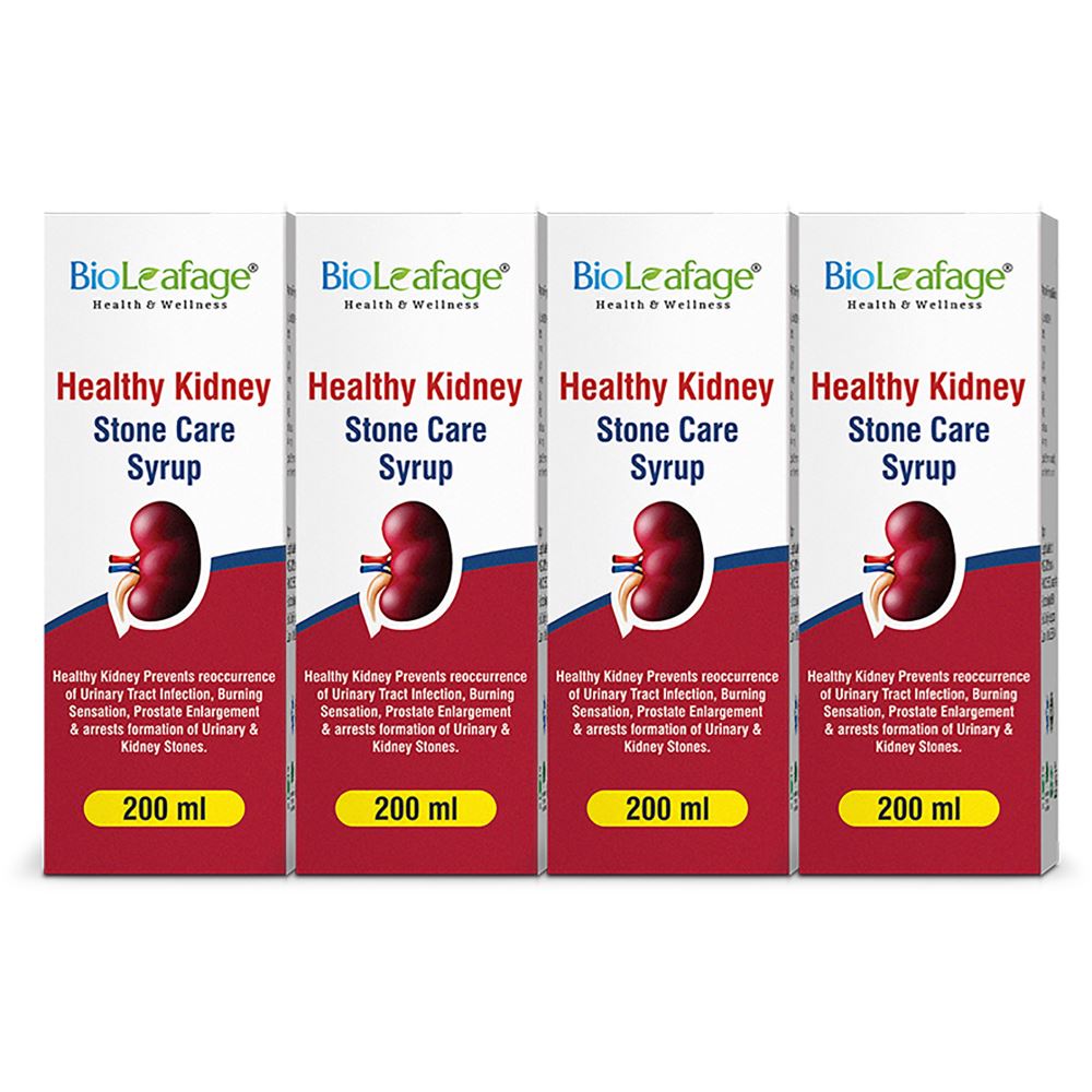Bioleafage Healthy Kidney Stone Care Syrup (200ml, Pack of 4)