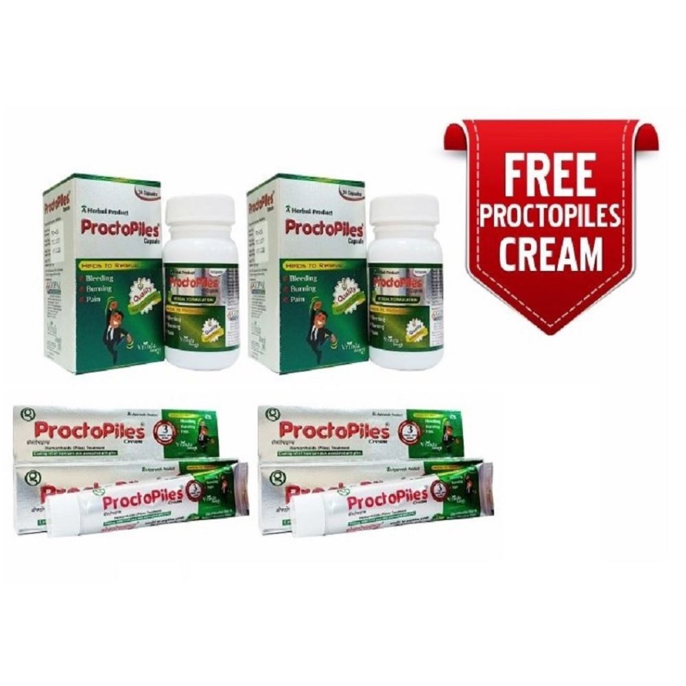 Vrinda Piles Capsules & Piles Cream - Piles Free Capsules For Men & Women - Pain Relief Capsules (Combo Pack) (30caps)