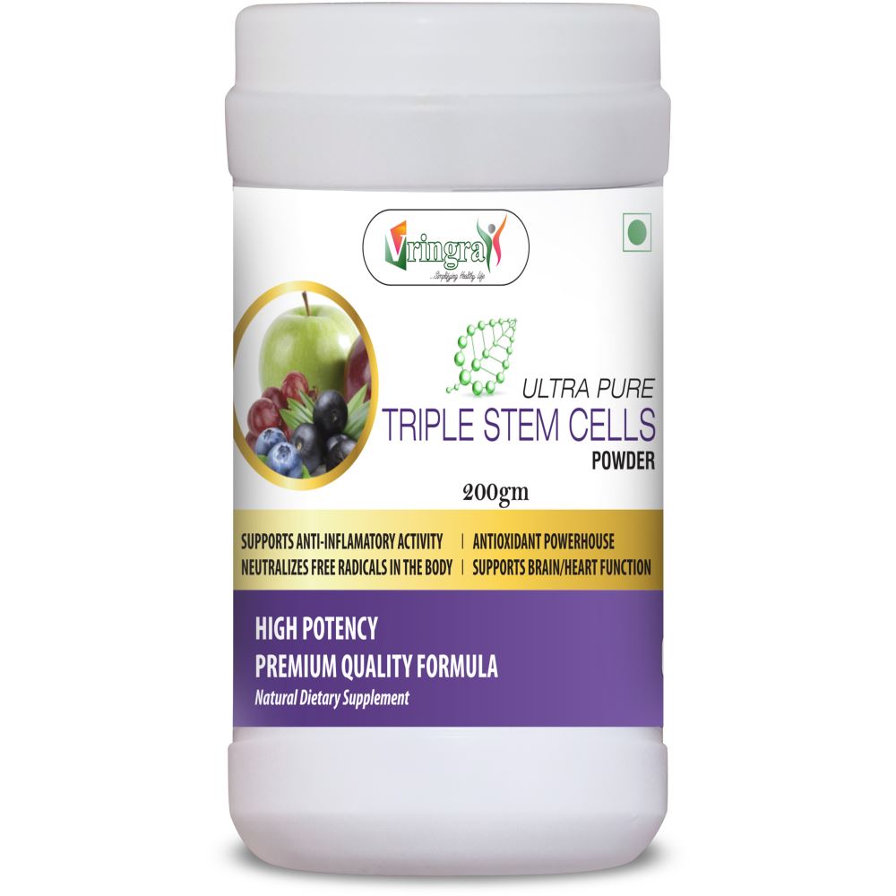 Vringra Ultra Pure Triple Stem Cell Powder - Best Supplement To Boost Stamina & Immune System (200g)