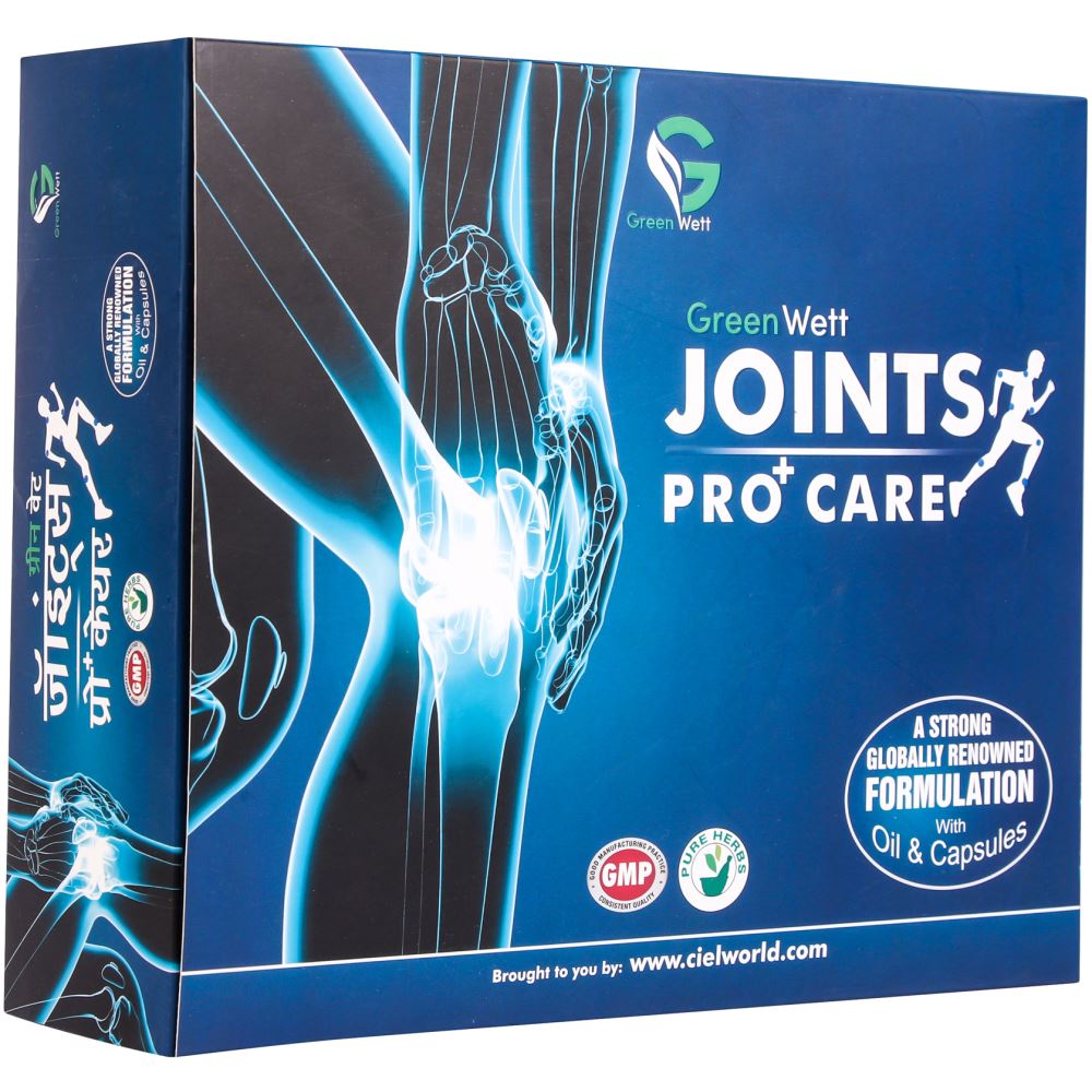 Greenwett Joints Pro+ Care Kit {180 ml Oil 2 Pack+90 Caps 1 Pack} (1Pack)