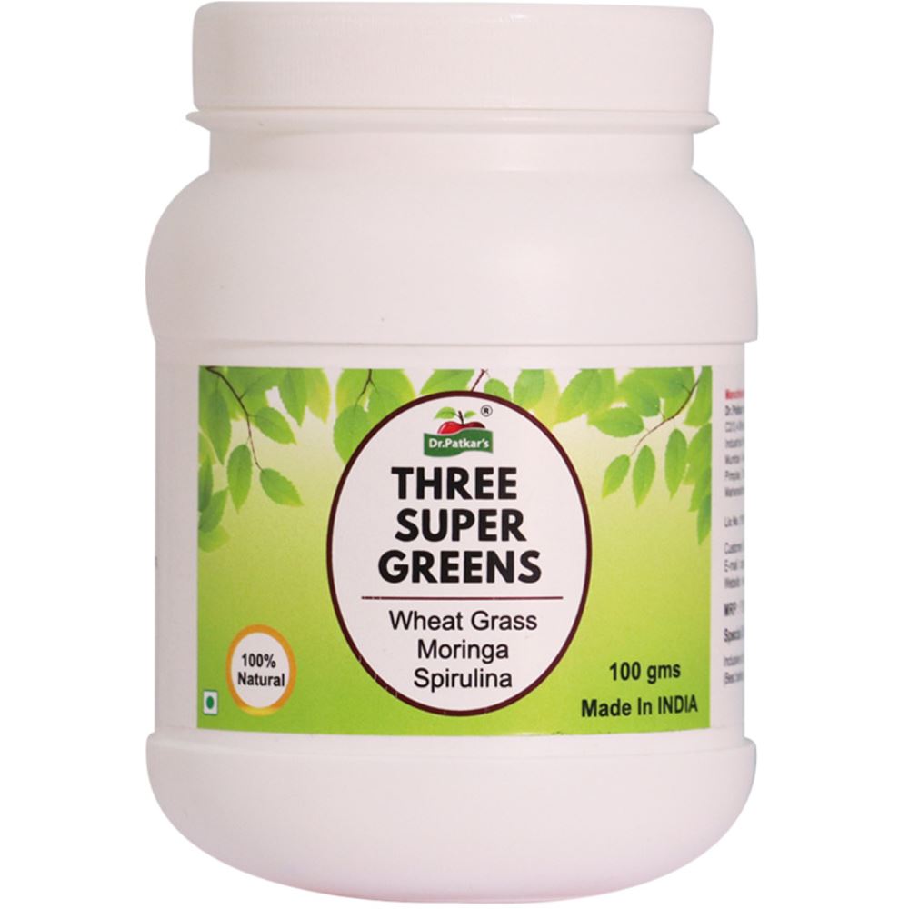 Dr. Patkars Three Super Green (Moringa, Spirulina and Wheatgrass) Powder (100g) Dr. Patkars Three Super Green (Moringa, Spirulina and Wheatgrass) Powder (100g)