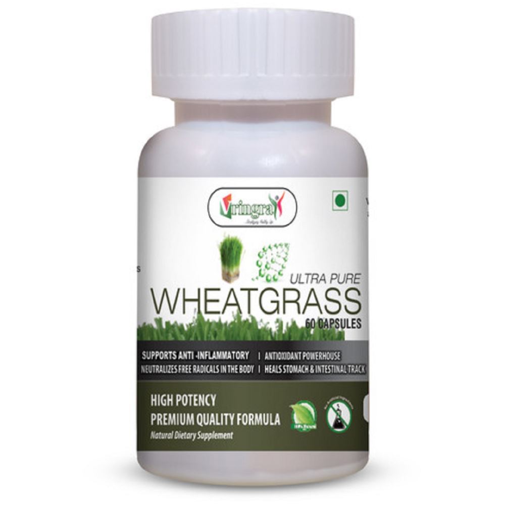 Vringra Wheatgrass Capsules - Wheatgrass Powder Capsules (60caps)