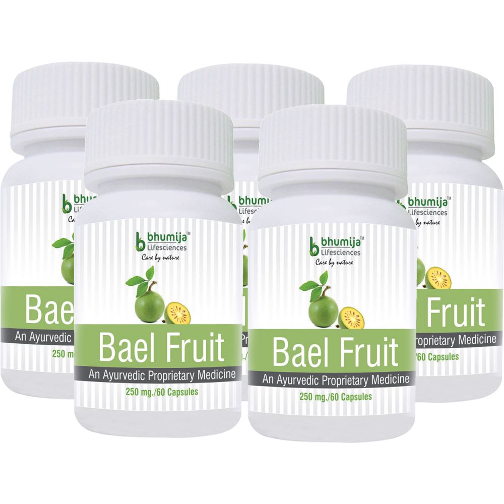 Bhumija Lifesciences Bael Fruit Capsules (60caps, Pack of 5)