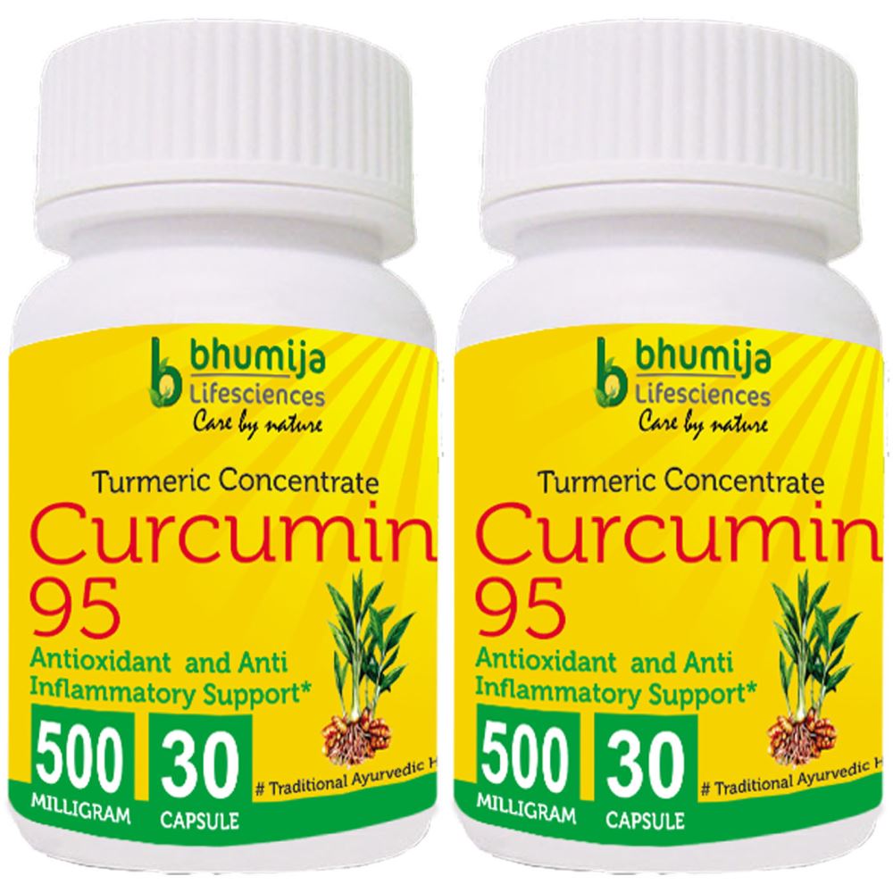 Bhumija Lifesciences Curcumin With Piper Nigram (Curcuma Longa) Capsules (30caps, Pack of 2)