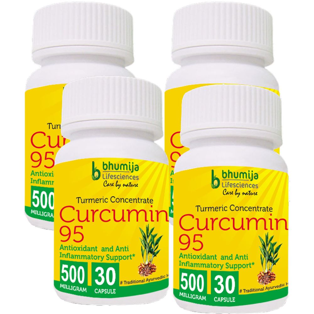 Bhumija Lifesciences Curcumin With Piper Nigram (Curcuma Longa) Capsules (30caps, Pack of 4)