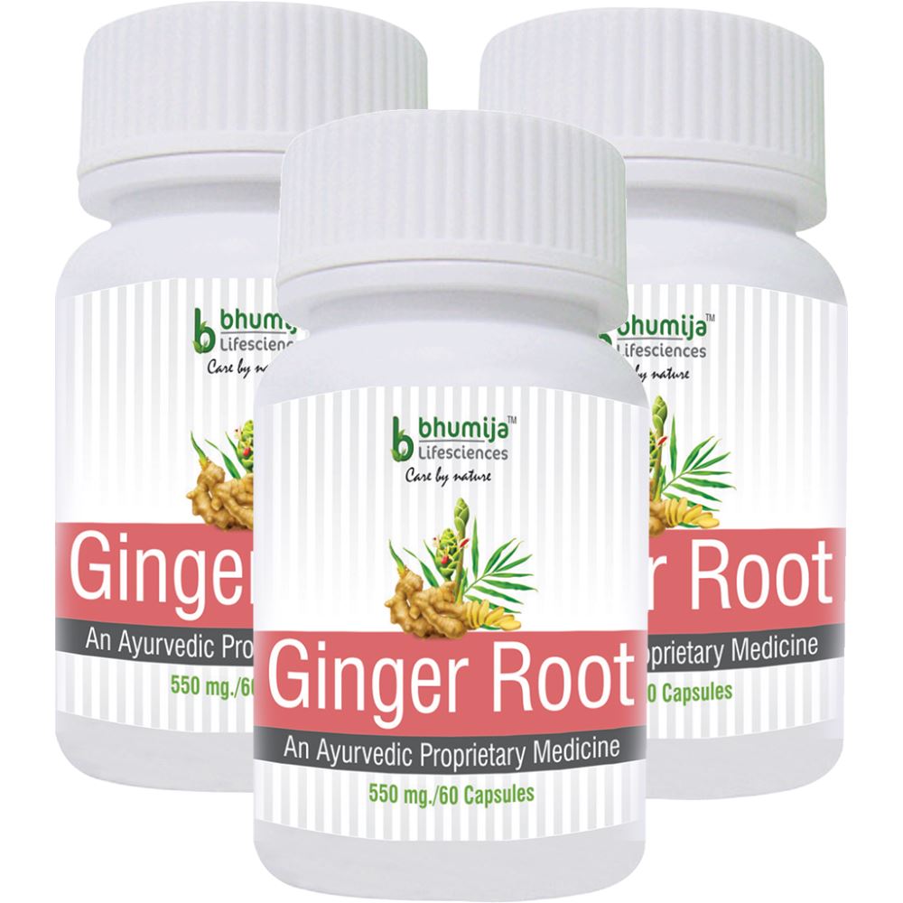 Bhumija Lifesciences Ginger Root Capsules (60caps, Pack of 3)