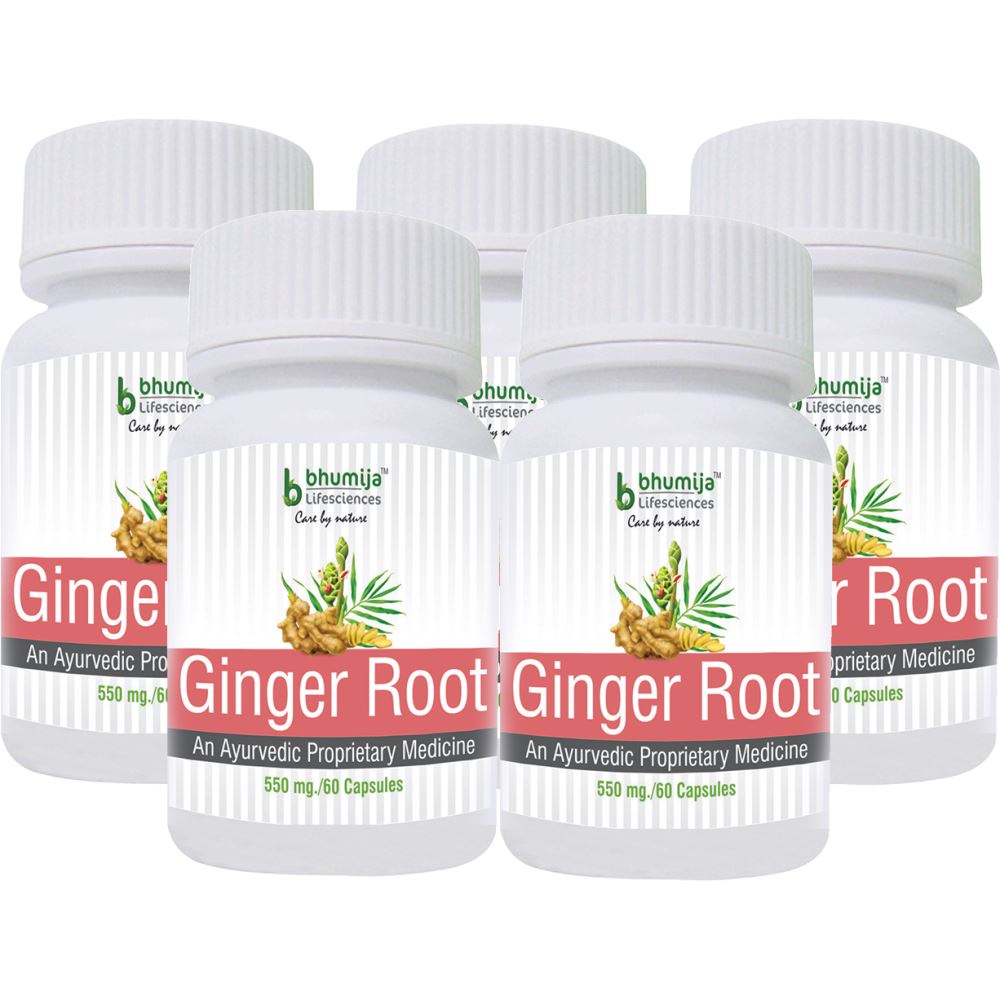 Bhumija Lifesciences Ginger Root Capsules (60caps, Pack of 5)