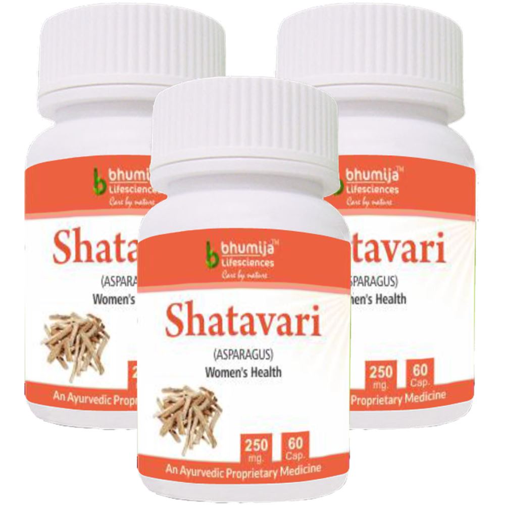 Bhumija Lifesciences Shatavari Capsules (60caps, Pack of 3)