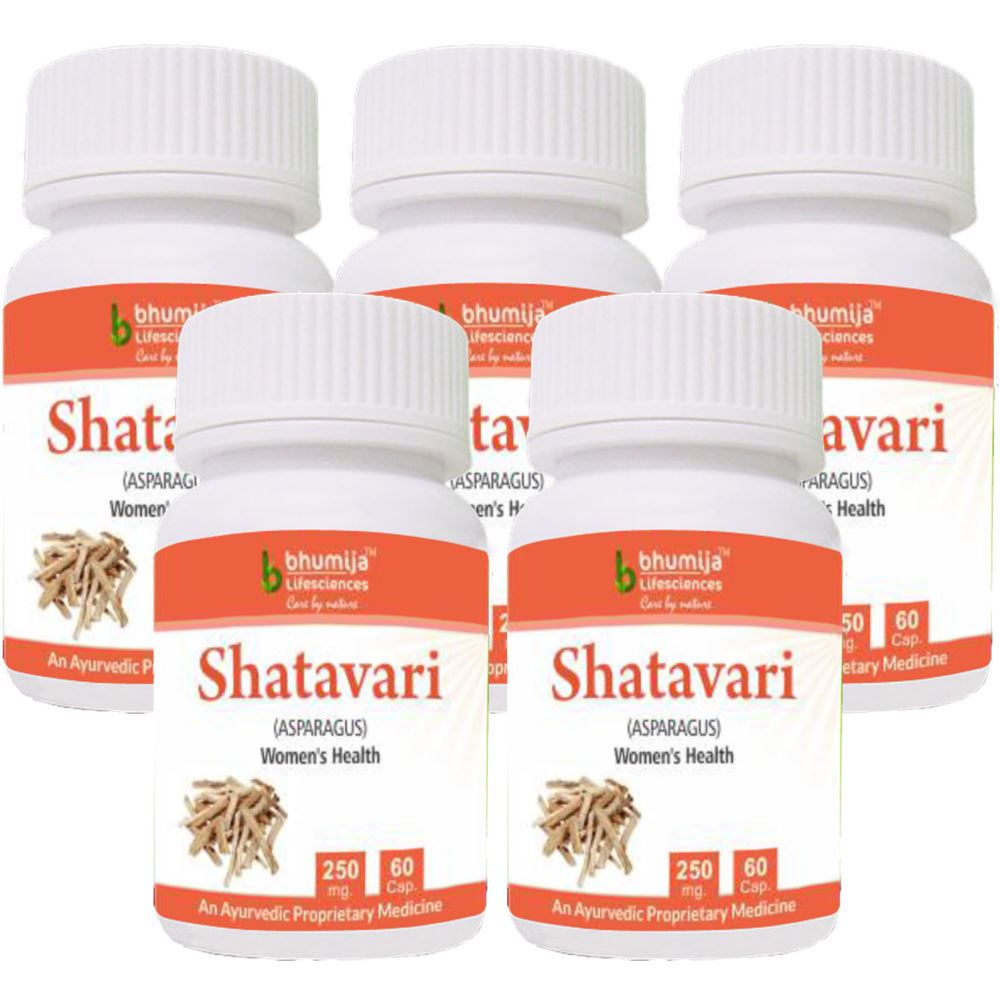 Bhumija Lifesciences Shatavari Capsules (60caps, Pack of 5)