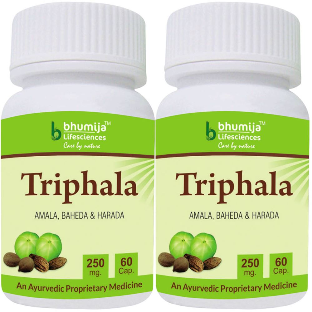 Bhumija Lifesciences Triphala Capsules (Amla, Baheda & Harad) (60caps, Pack of 2)