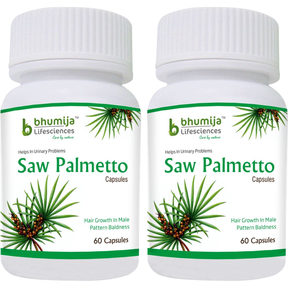 Bhumija Lifesciences Saw Palmetto With Nettle Root Capsule (60caps, Pack of 2)