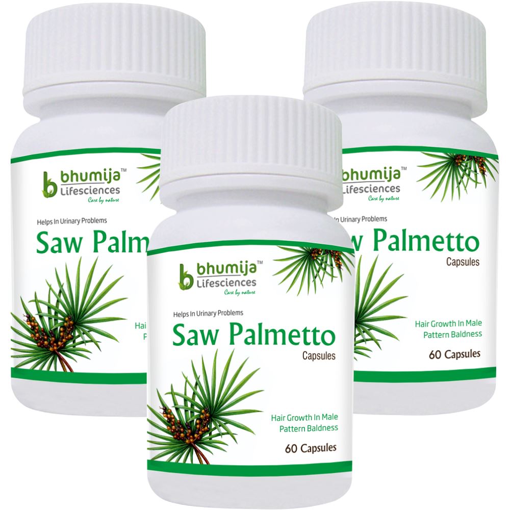 Bhumija Lifesciences Saw Palmetto With Nettle Root Capsule (60caps, Pack of 3)