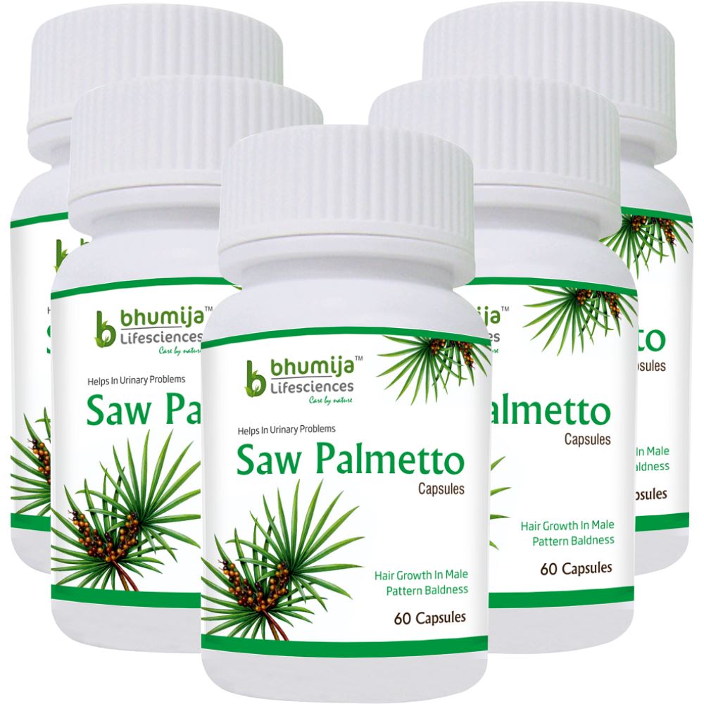 Bhumija Lifesciences Saw Palmetto With Nettle Root Capsule (60caps, Pack of 5)