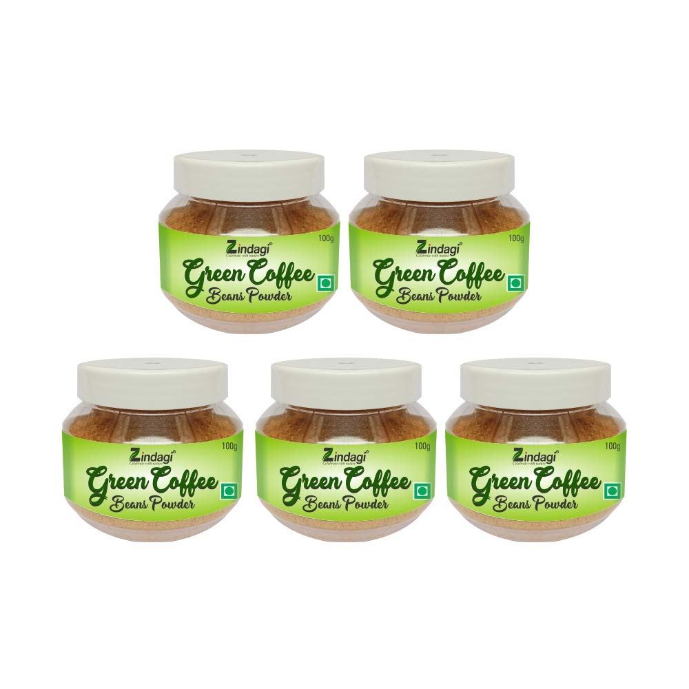Zindagi Green Coffee Beans Powder – Natural Weight Loss Supplement And Fat Burner - 100% Pure Green Coffee Bean Powder (100g, Pack of 5) Zindagi Green Coffee Beans Powder – Natural Weight Loss Supplement And Fat Burner - 100% Pure Green Coffee Bean Powder (100g, Pack of 5)