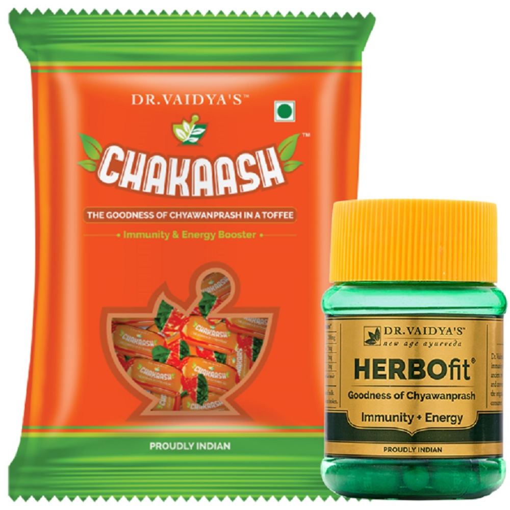 Dr. Vaidyas Family Chyawanprash | Chakaash ( 50 Toffees) & Herbofit (30 Capsules) Pack (1Pack)