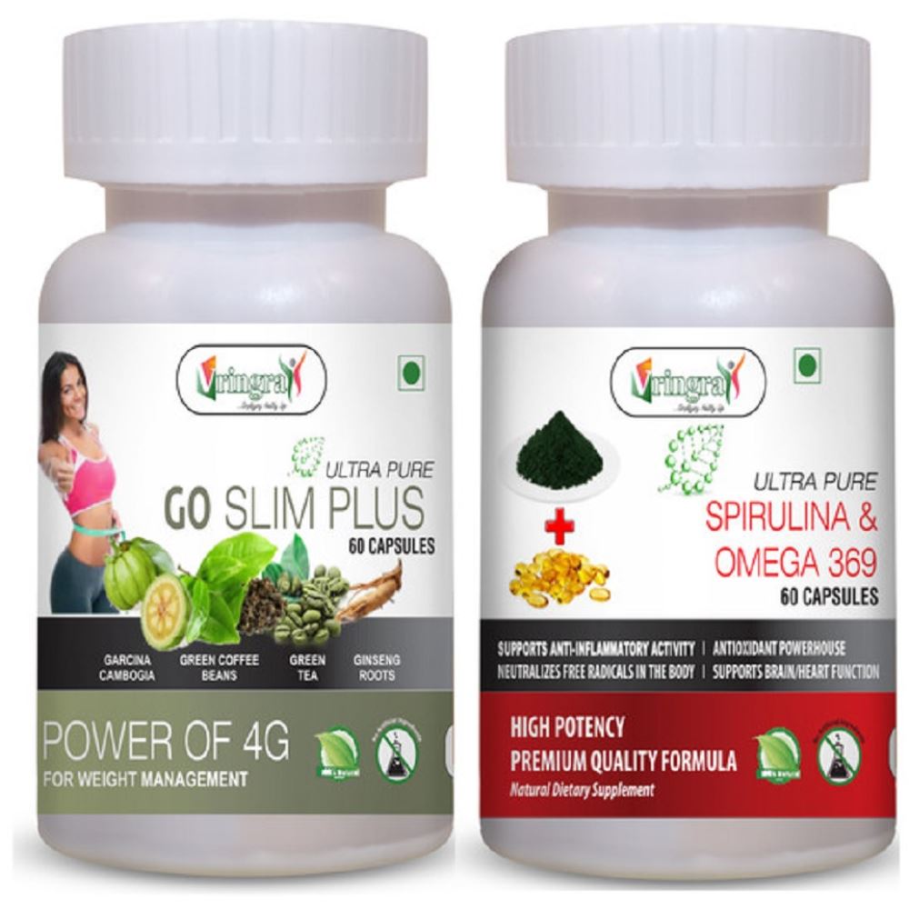 Vringra Weight Loss Capsules - Omega & Spirulina Capsules - Health Supplement (Combo Pack) (1Pack)