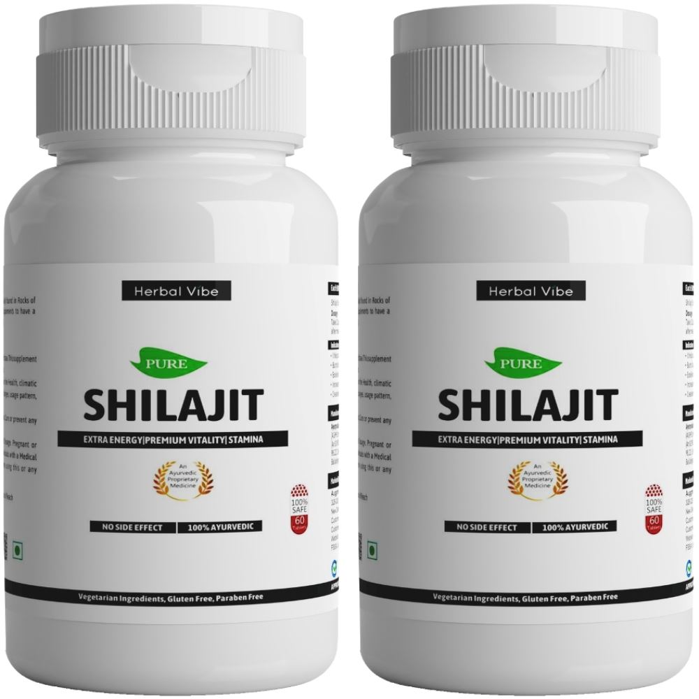 Herbal Vibe Pure Shilajit Capsules (60caps, Pack of 2)