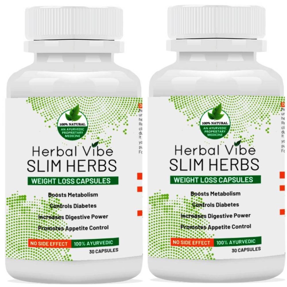 Herbal Vibe Weight Loss Capsules Slim Herbs (30caps, Pack of 2)