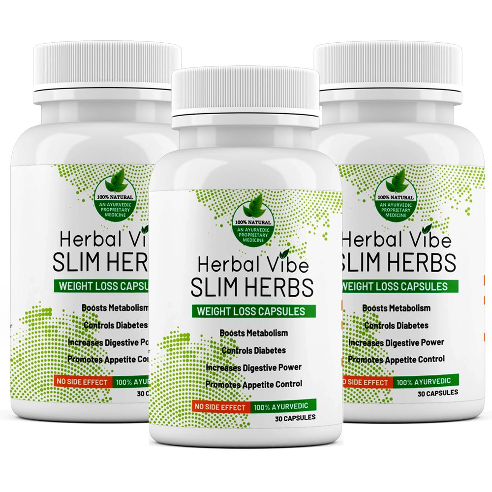 Herbal Vibe Weight Loss Capsules Slim Herbs (30caps, Pack of 3)