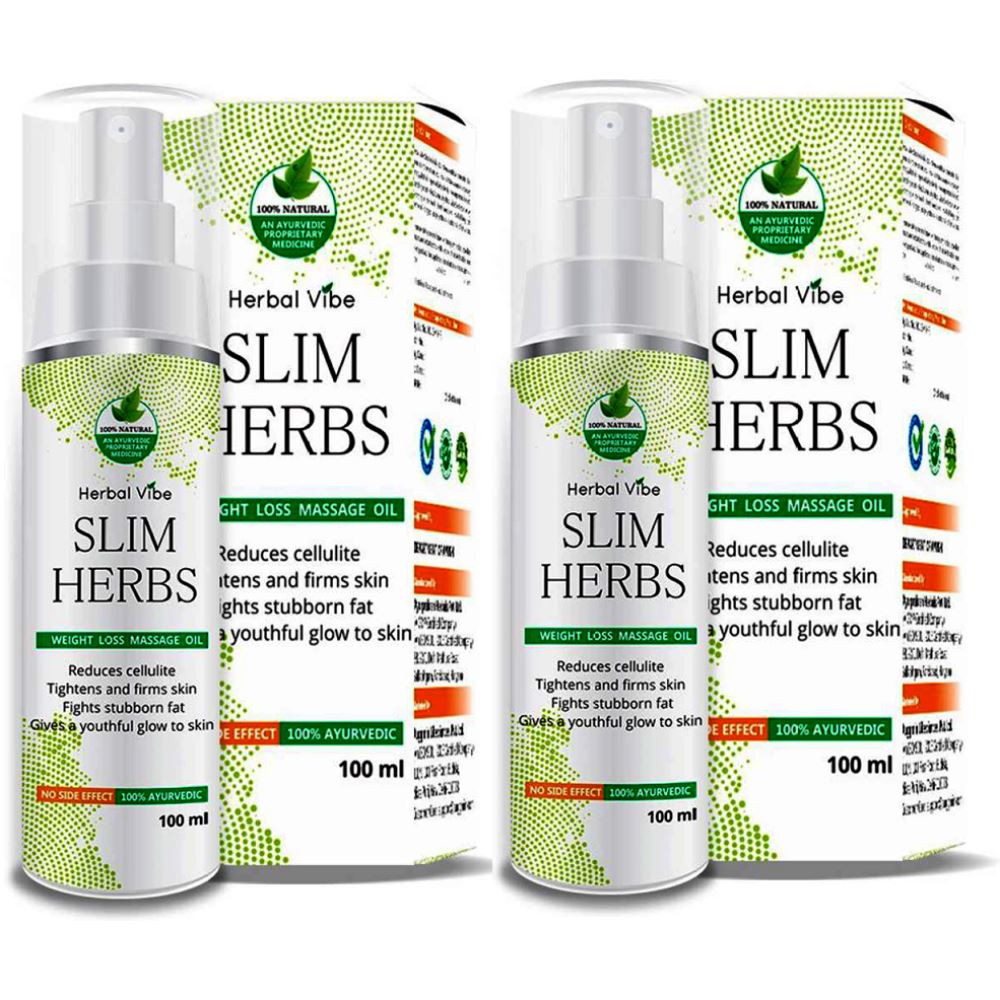 Herbal Vibe Weight Loss Massage Oil Slim Herbs (100ml, Pack of 2)