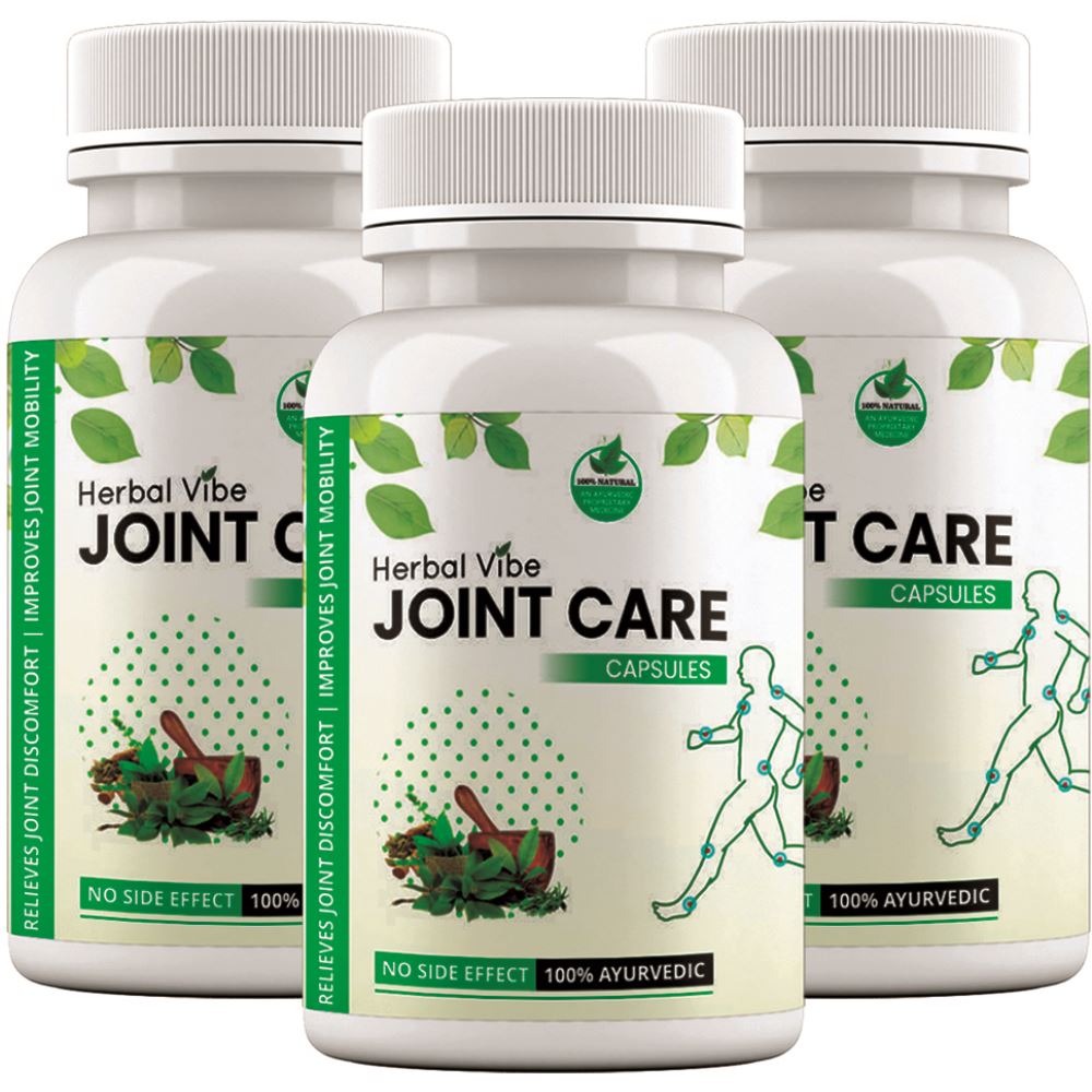 Herbal Vibe Joint Care Pain Relief Capsules (30caps, Pack of 3)