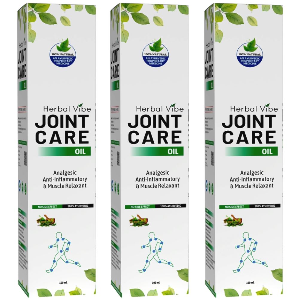 Herbal Vibe Pain Relief Oil Joint Care (100ml, Pack of 3)
