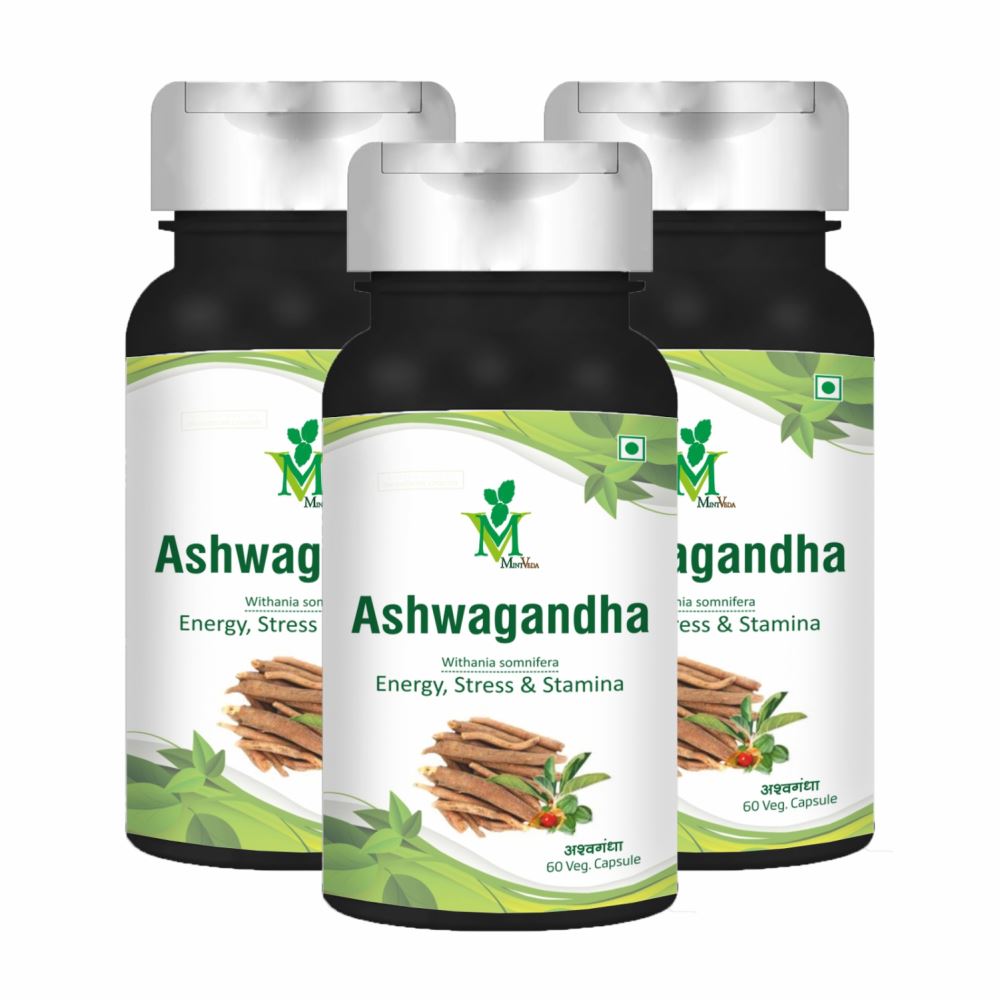 Mint Veda Ashwagandha Veg Capsule (60caps, Pack of 3) Mint Veda Ashwagandha Veg Capsule (60caps, Pack of 3)