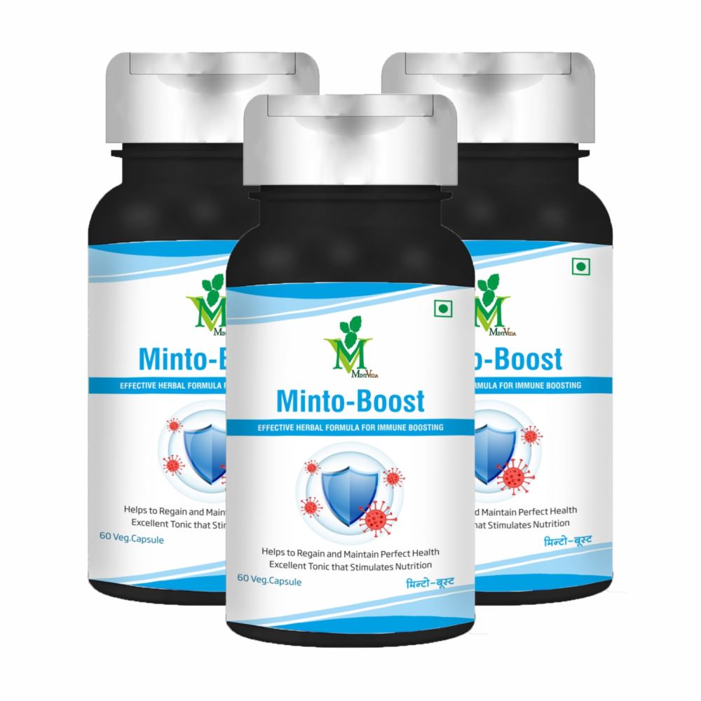 Mint Veda Mintoboost Veg Capsules (60caps, Pack of 3) Mint Veda Mintoboost Veg Capsules (60caps, Pack of 3)