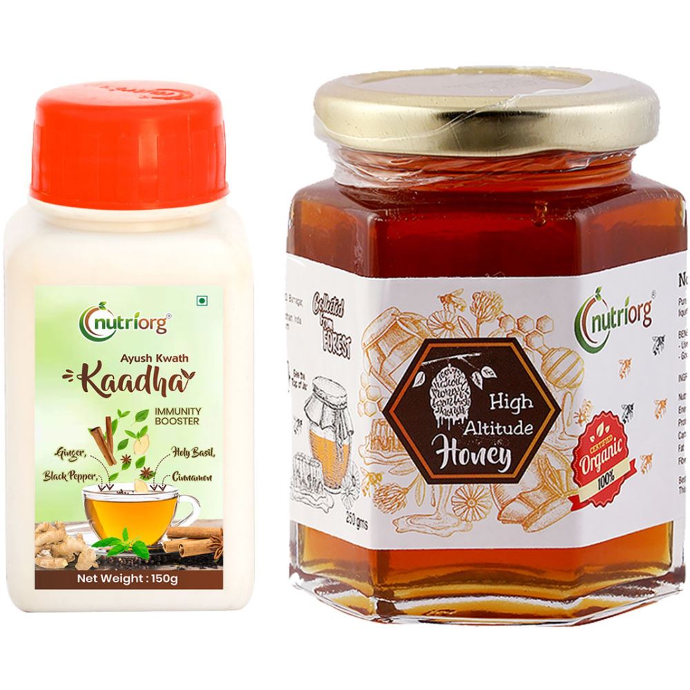 Nutriorg Ayush Kwath Kaadha With Certified Organic High Altitude Honey Combo Pack (1Pack)