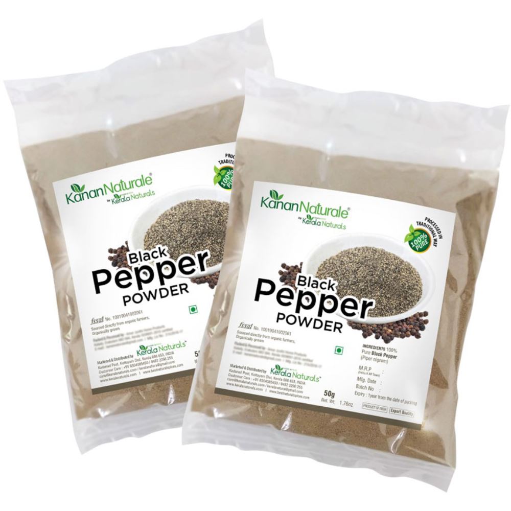 Kerala Naturals Black Pepper Powder (50g, Pack of 2)