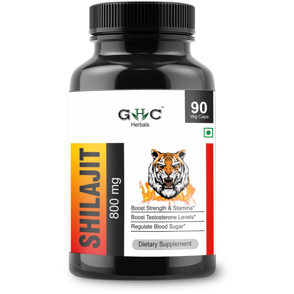 GHC Herbals Pure Shilajit Capsule 800Mg Veg Capsules (90caps)