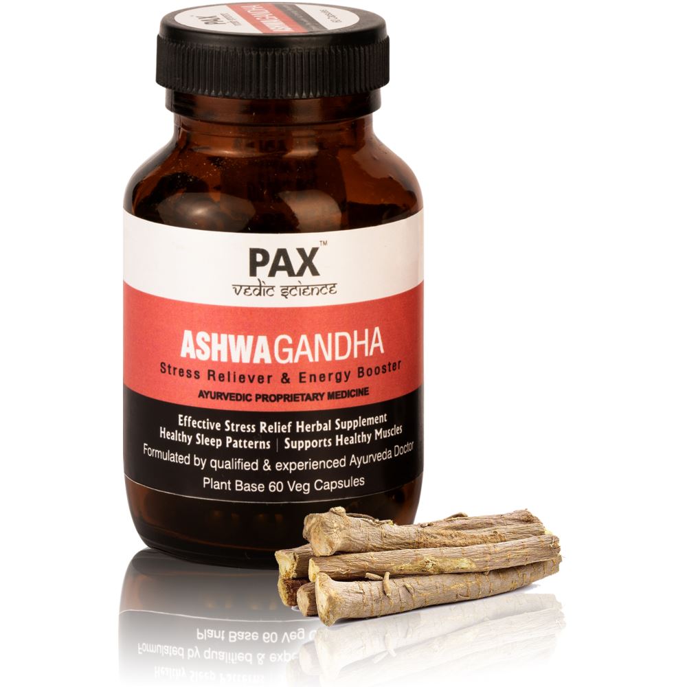 Pax Naturals Ashwagandha 500Mg Stress Reliever & Energy Booster (60caps)