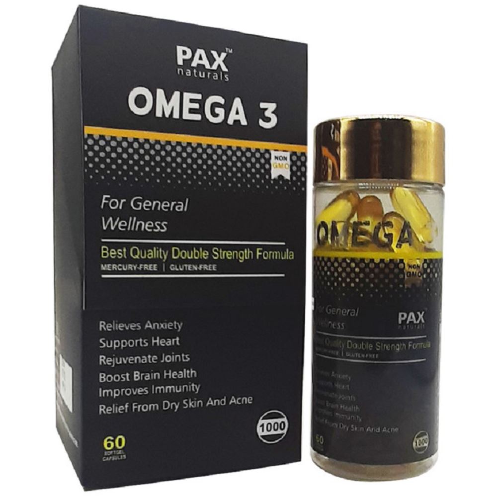 Pax Naturals Omega 3 Fish Oil Capsules1000 (Mercury & Gluten Free) (60caps)