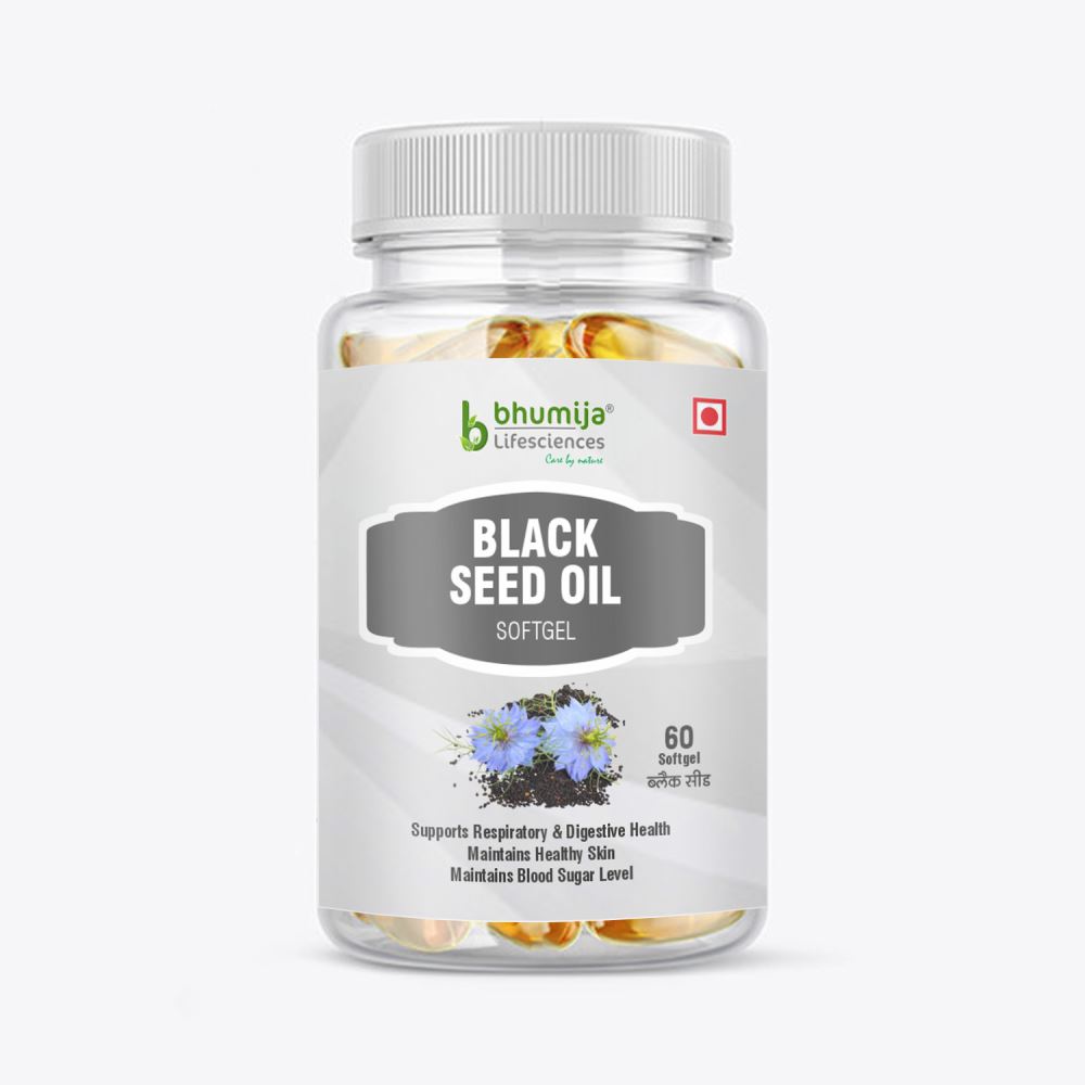 Bhumija Lifesciences Black Seed (Kalaunji) Oil 500Mg Softgel Capsule (60caps)