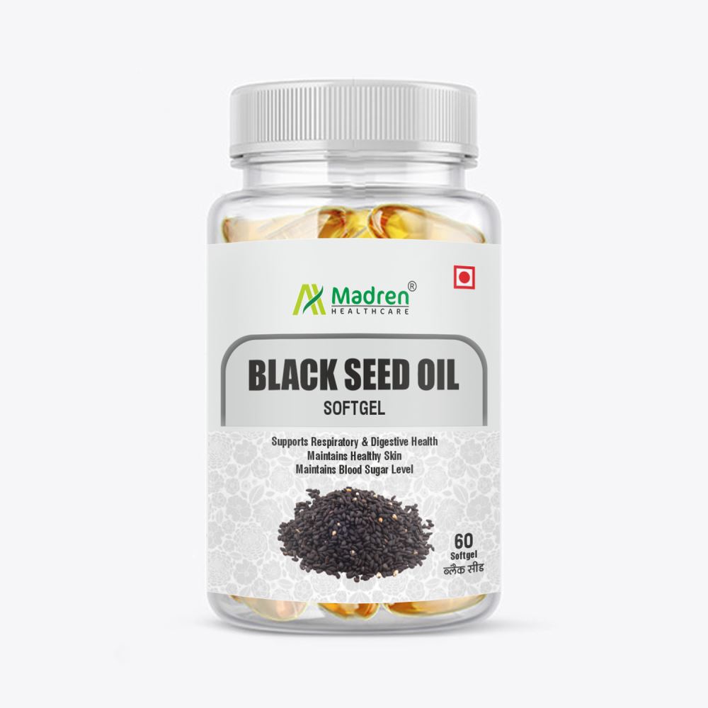 Madren Healthcare Black Seed (Kalaunji) Oil 500Mg Softgel Capsule (60caps)