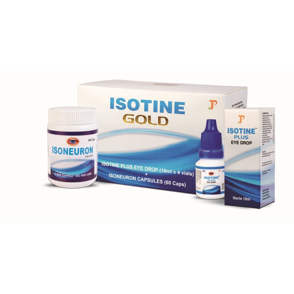 Jagat Pharma Isotine Gold (Isotine Plus Eye Drops And Isoneurone Capsules) (1Pack)