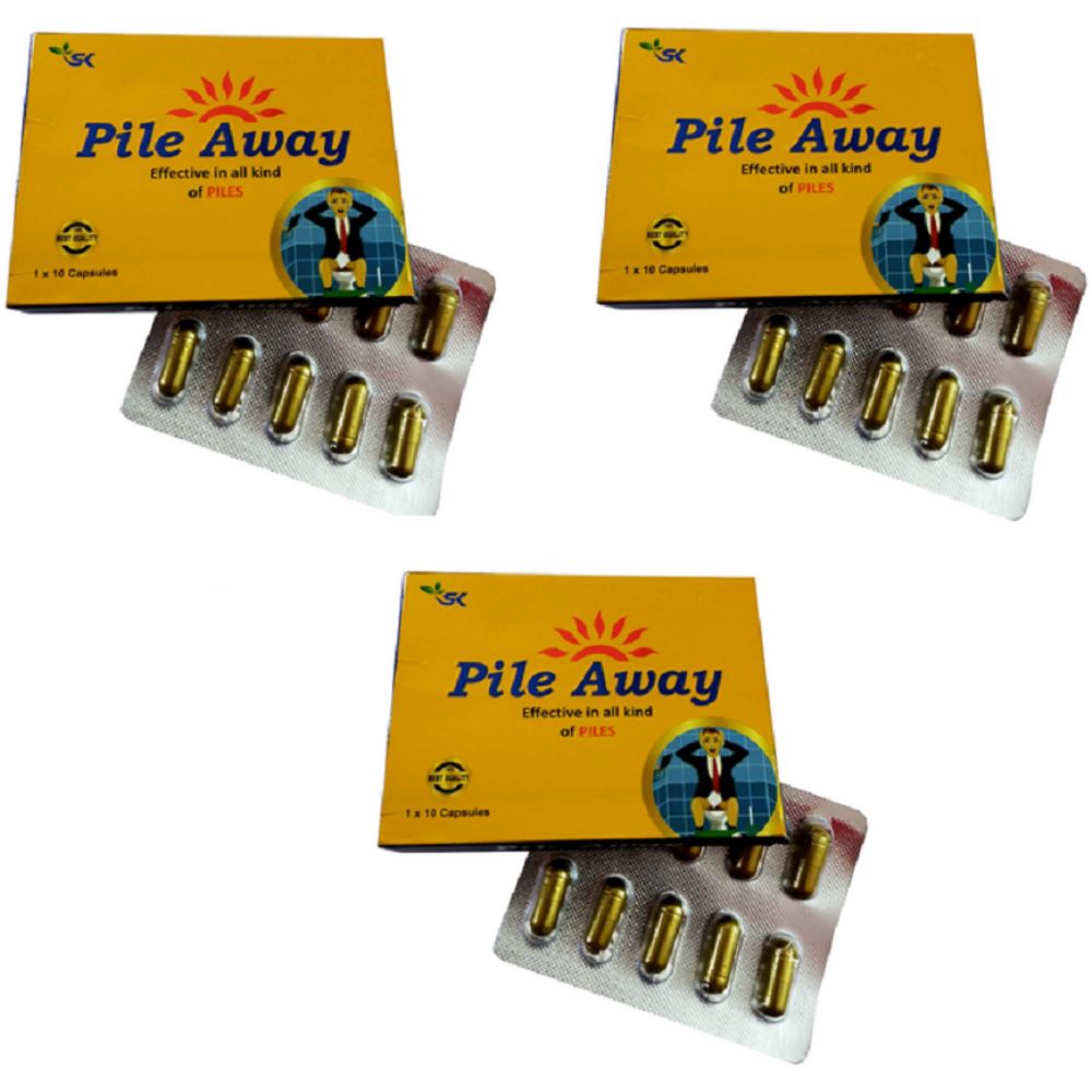 S K Pharma Pure Piles Away Capsules (10caps, Pack of 3)