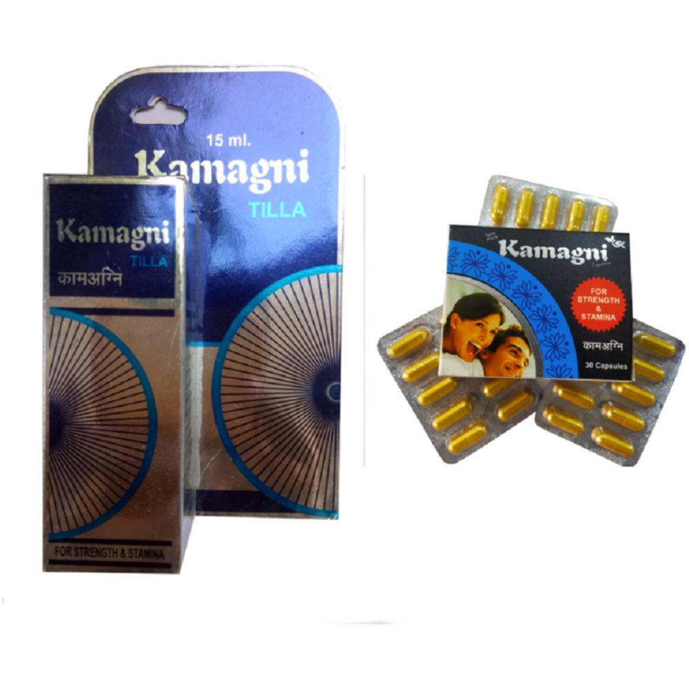 S K Pharma Kamagani Capsules & Oil Combo (1Pack)