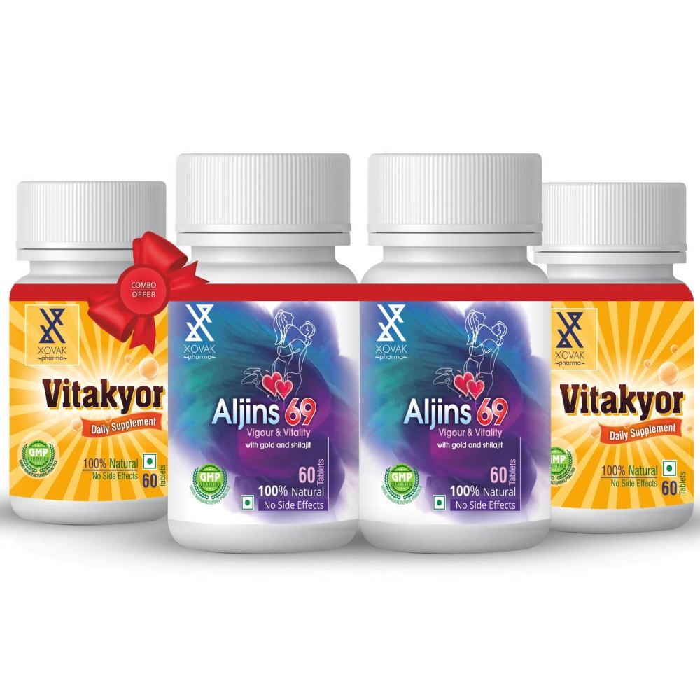 Xovak Pharma Aljins 69 Tablet (60Tab) + Vitakyor Tablet (60Tab) Combo Pack (1Pack, Pack of 2) Xovak Pharma Aljins 69 Tablet (60Tab) + Vitakyor Tablet (60Tab) Combo Pack (1Pack, Pack of 2)