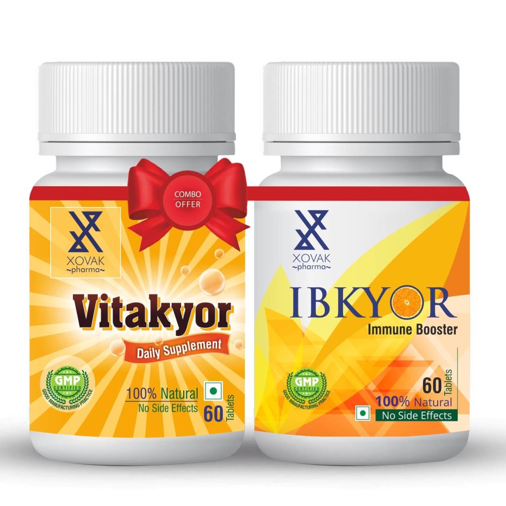 Xovak Pharma Ibkyor Tablets For Immunity Booster (60Tab) + Vitakyor Tablet (60Tab) Combo Pack (1Pack) Xovak Pharma Ibkyor Tablets For Immunity Booster (60Tab) + Vitakyor Tablet (60Tab) Combo Pack (1Pack)