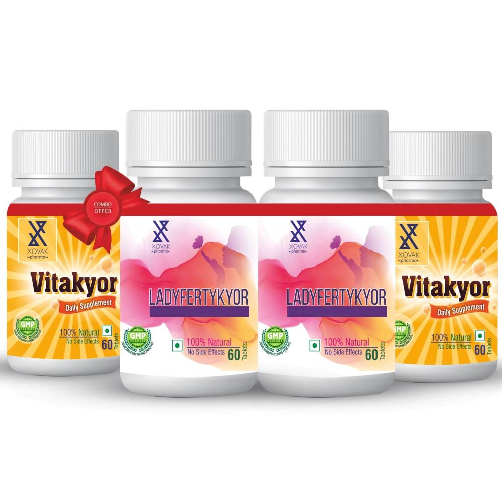 Xovak Pharma Ladyfertykyor Tablets (60Tab) + Vitakyor Tablet (60Tab) Combo Pack (1Pack, Pack of 2)
