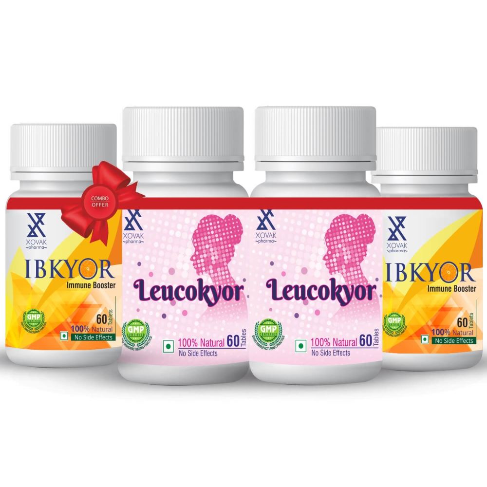 Xovak Pharma Leucokyor Tablets (60Tab) + Ibkyor Tablets For Immunity Booster (60Tab) Combo Pack (1Pack, Pack of 2)