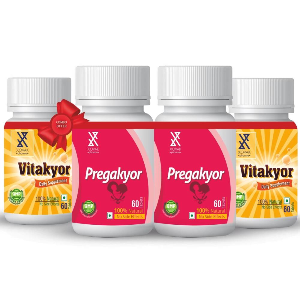 Xovak Pharma Pregakyor Tablets (60Tab) + Vitakyor Tablet (60Tab) Combo Pack (1Pack, Pack of 2)
