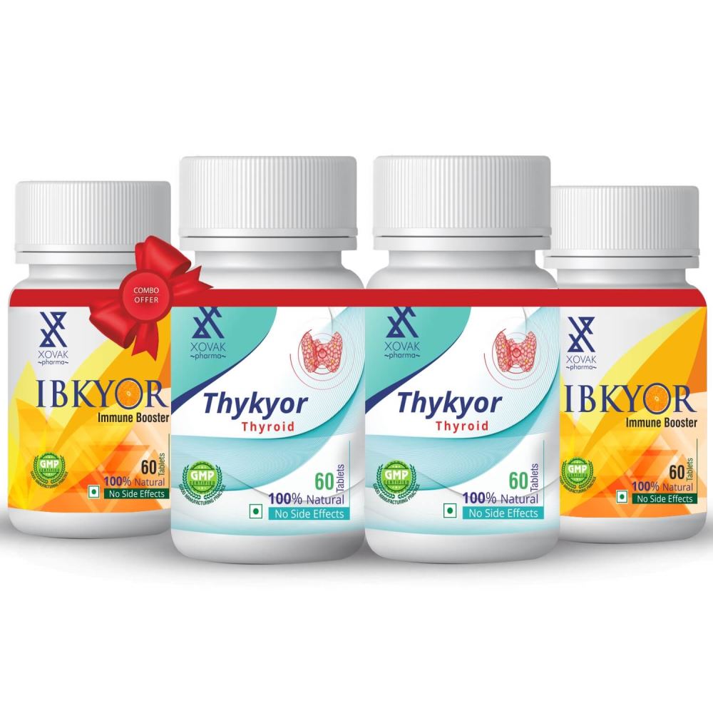 Xovak Pharma Thykyor Tablets (60Tab) + Ibkyor Tablets For Immunity Booster (60Tab) Combo Pack (1Pack, Pack of 2)