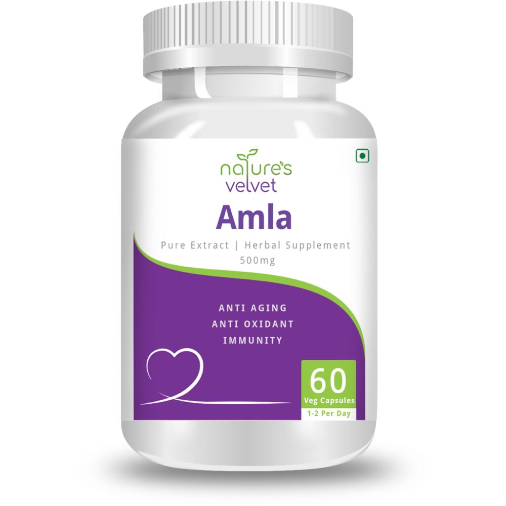 Natures Velvet Amla Pure Extract 500Mg Veggie Capsules (60caps)